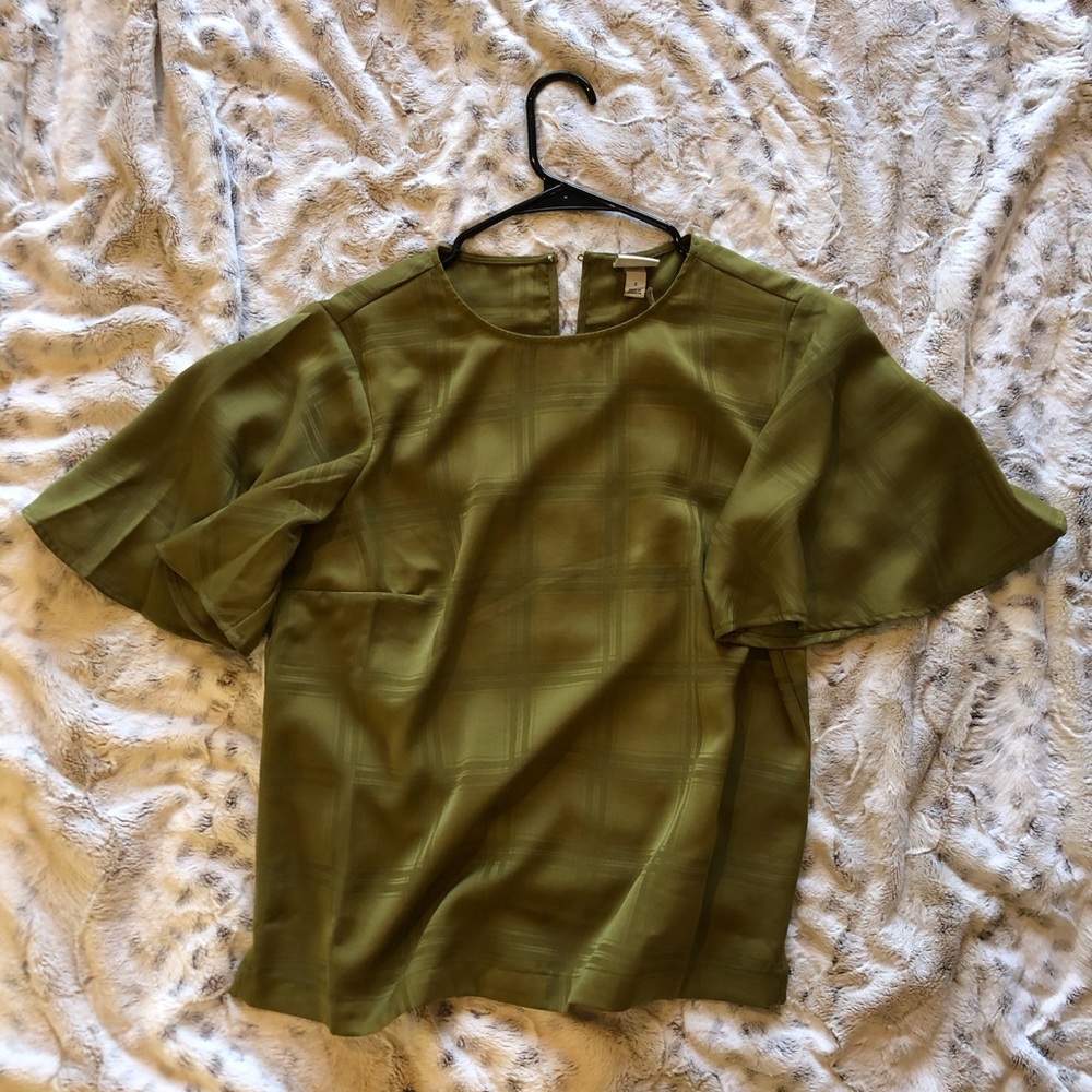 Green dress Blouse plaid